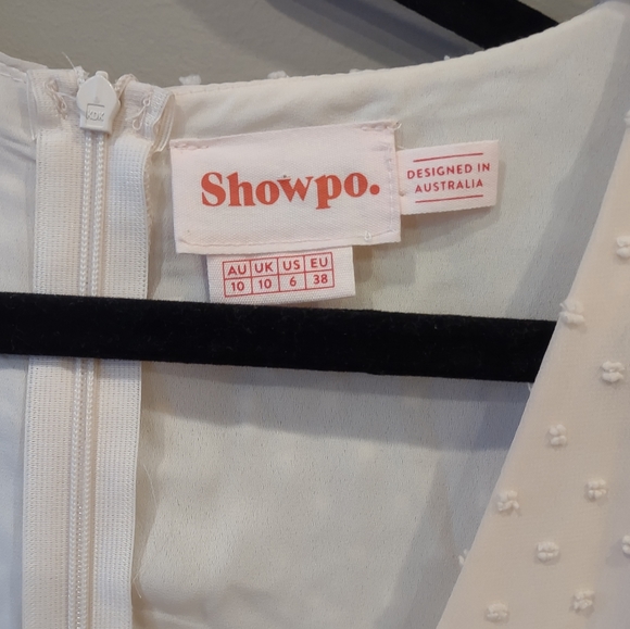 Showpo Small Cream Dress Swiss Dot - Picture 3 of 6